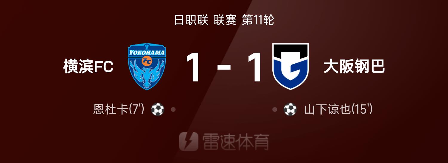 Tường thuật trận đấu J-League: Nduka ghi bàn, Yamashita Ryoya gỡ hòa, Yokohama FC 1-1 Gamba Osaka