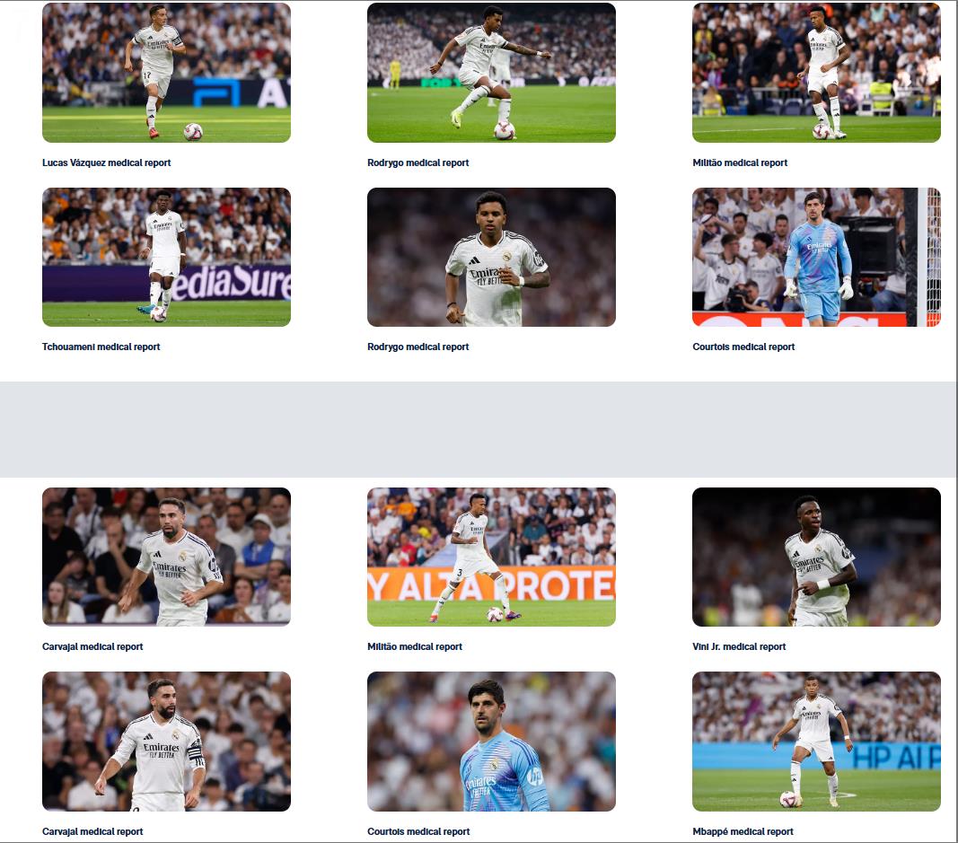 Nhìn lại tình hình chấn thương của Real Madrid mùa này: 35 chấn thương ở đội một, nhiều cầu thủ phải ngồi ngoài